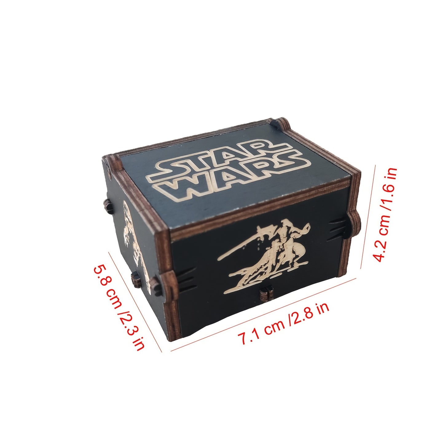 Vintage Black Wooden Hand Cranked Music Box Classic Carved Design for Birthday & Christmas Gifts