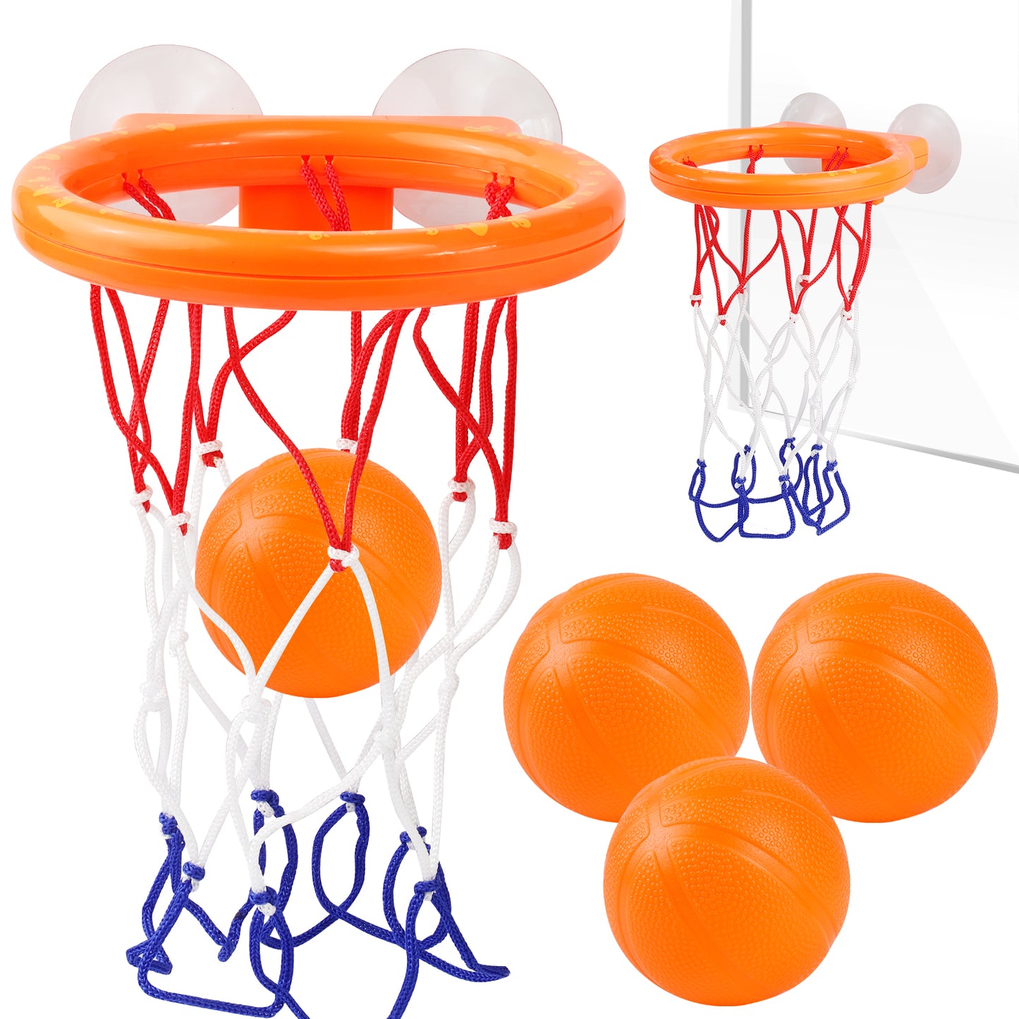 Mini Bathtub Basketball Hoop Set Suction Cup Basketball Hoop & Balls for Fun Halloween/Christmas Bath Time Play