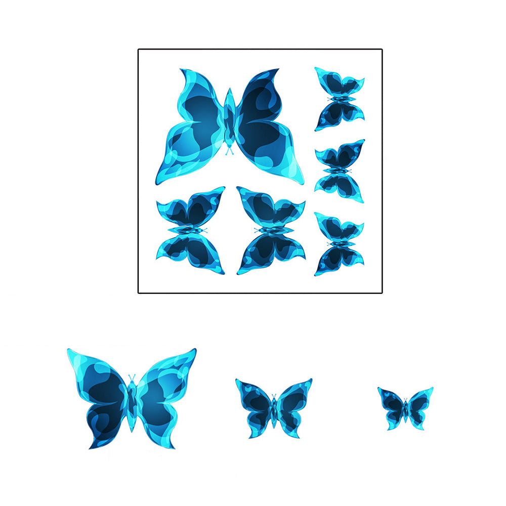 6PCS Luminous Blue Butterfly Wall Stickers Self-Adhesive Switch & Wall Decor Set