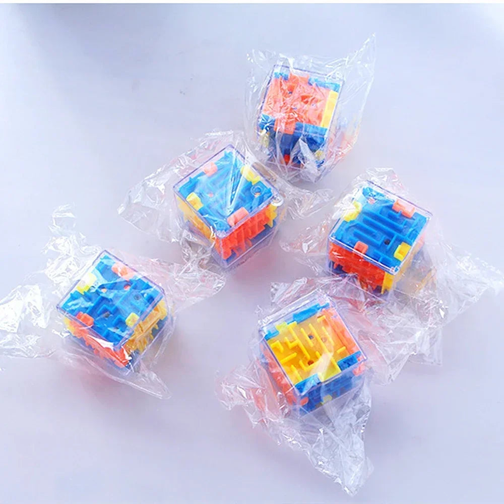3D Maze Magic Cube Transparent Puzzle Speed Cube with Rolling Ball Stress Relief Toy for Kids & Adults