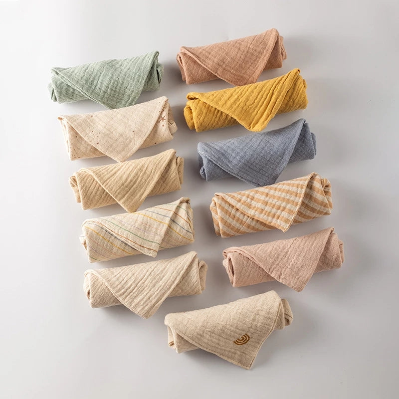5PC Soft Cotton Muslin Baby Towels & Washcloths for Newborns