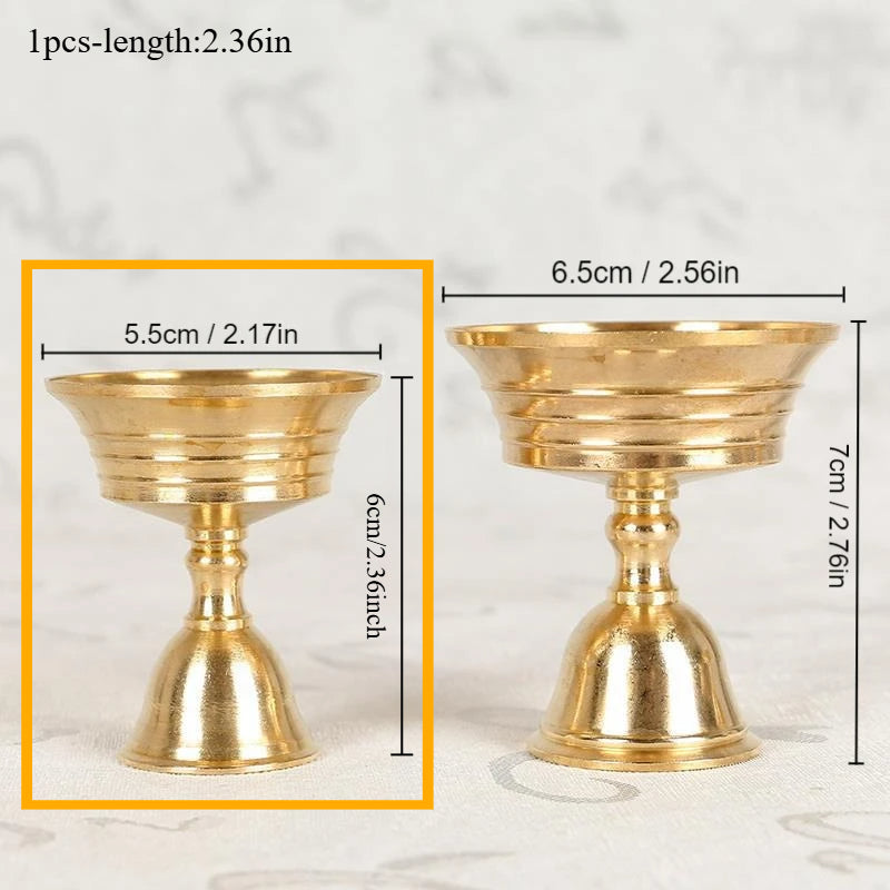 1PC Copper Candle Holder Butter Lamp Candlestick for Home Decor