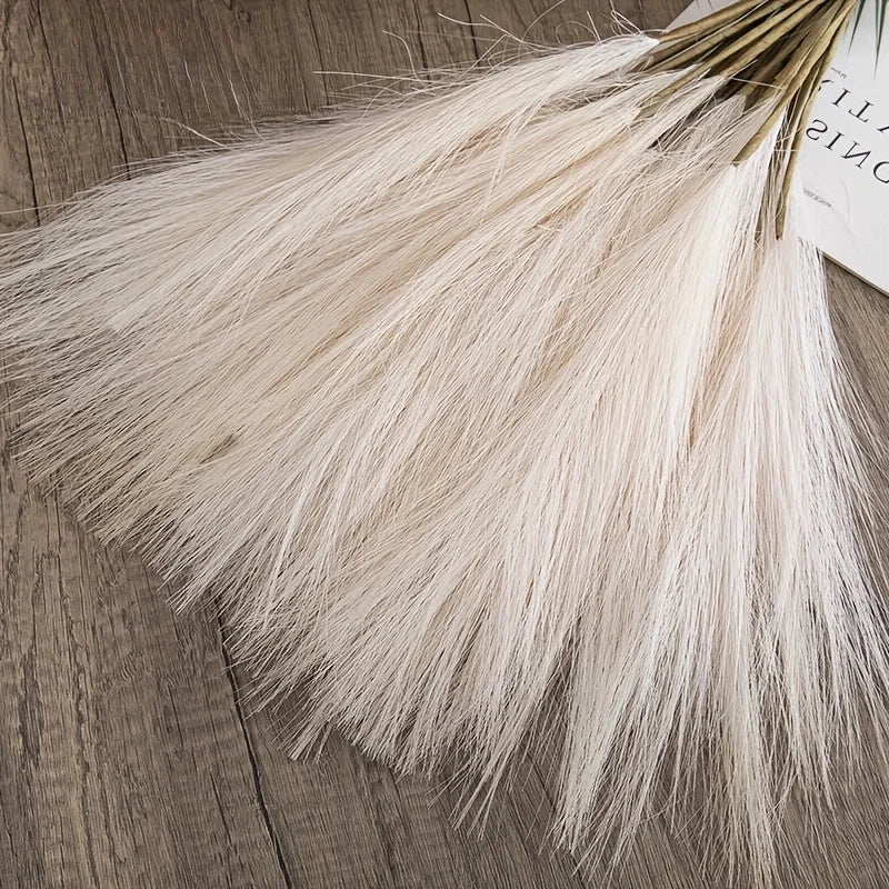 10pcs Tall Faux Pampas Grass Boho Rustic Farmhouse Vase Decor for Home & Weddings