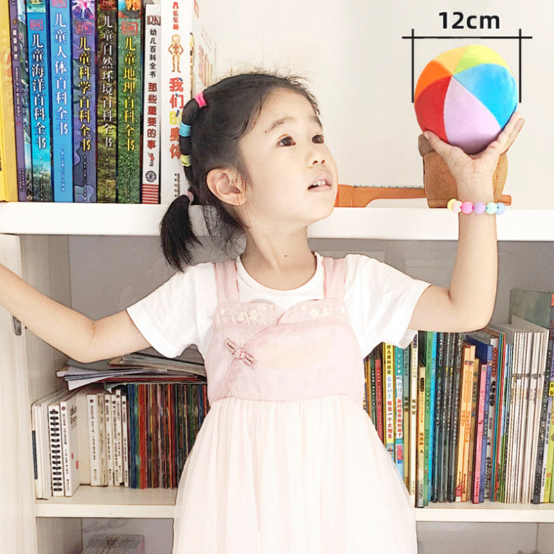 Baby Color Recognition Plush Ball Multi-Color Sensory Toy with Bells