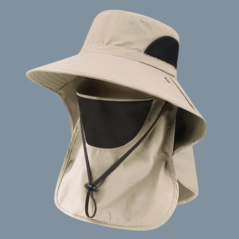 Summer UV Protection Sun Hat Outdoor Hunting, Fishing, Hiking, Camping Cap with Neck Flap for Men & Women