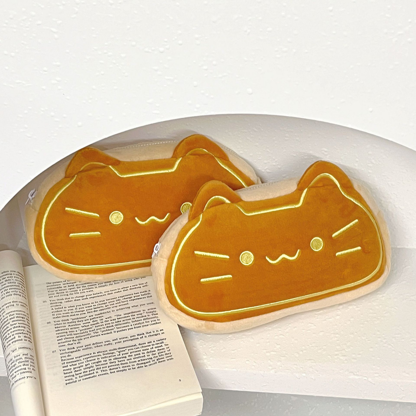 Caramel Cat Plush Pen Case Large Capacity Pencil Pouch for Kids, Cute Birthday Gift for Students