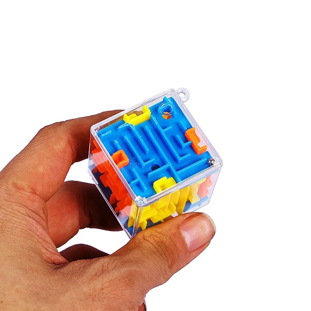3D Maze Magic Cube Transparent Puzzle Speed Cube with Rolling Ball Stress Relief Toy for Kids & Adults