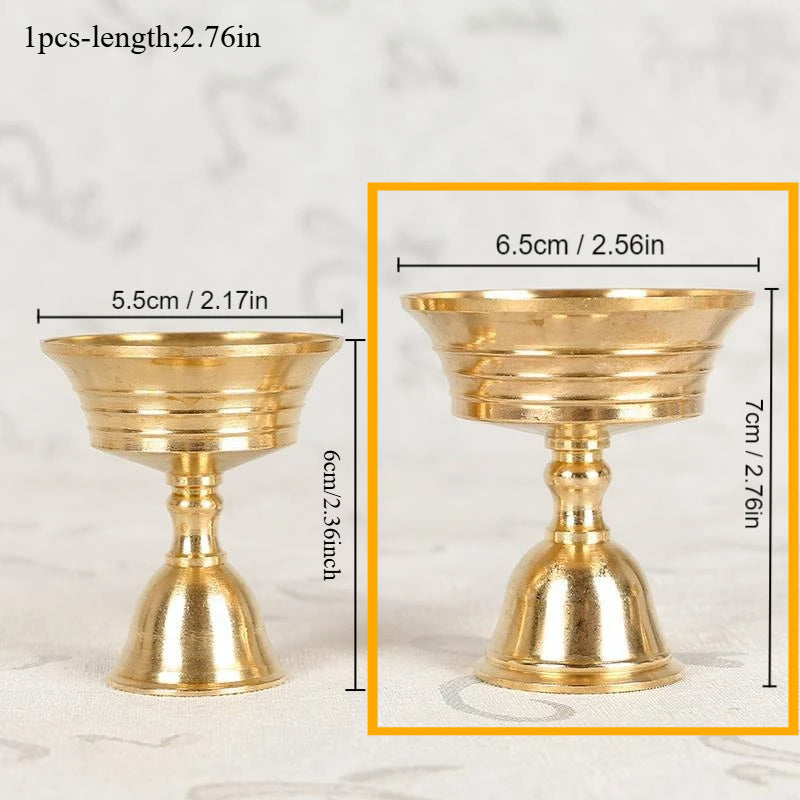 1PC Copper Candle Holder Butter Lamp Candlestick for Home Decor