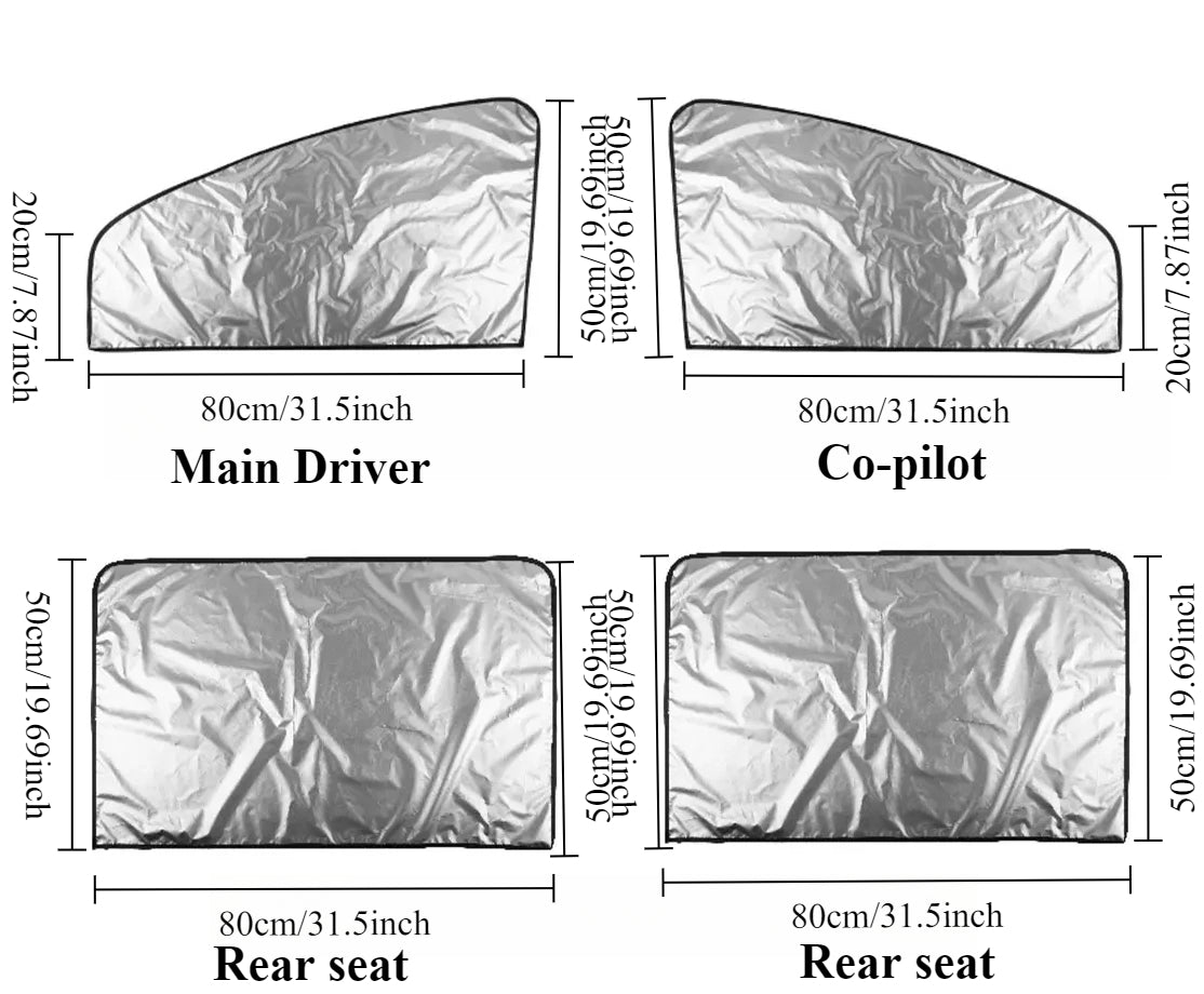 1 Pair Double Sided Magnetic Car Sunshade Strong Magnetic Suction Opaque Curtains for Summer Sun Protection