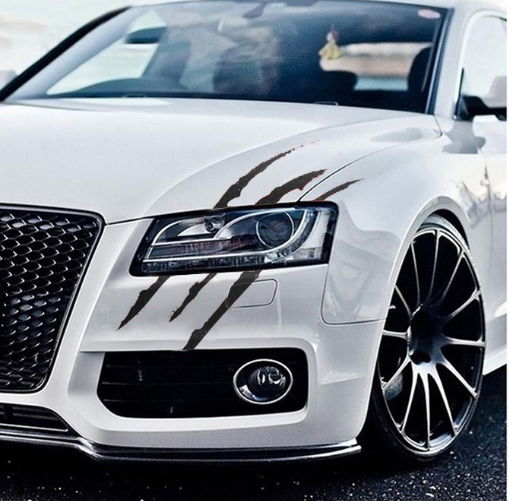 Reflective Monster Claw Decal 3D Scratch Effect Waterproof Vinyl Sticker for Car Headlights & Body (40x12cm)