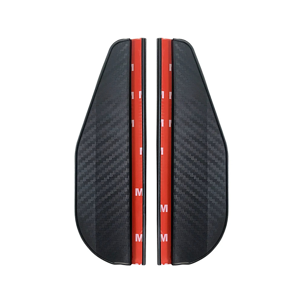 2PCS Carbon Fiber Rearview Mirror Rain Eyebrow Sun Visor Shade Cover for Clear Vision & Mirror Protection