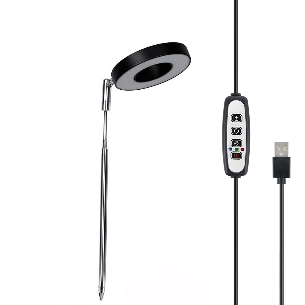GrowGlow LED Full Spectrum Grow Lamp with Adjustable Height & Timer – Perfect for Indoor Solar Plants
