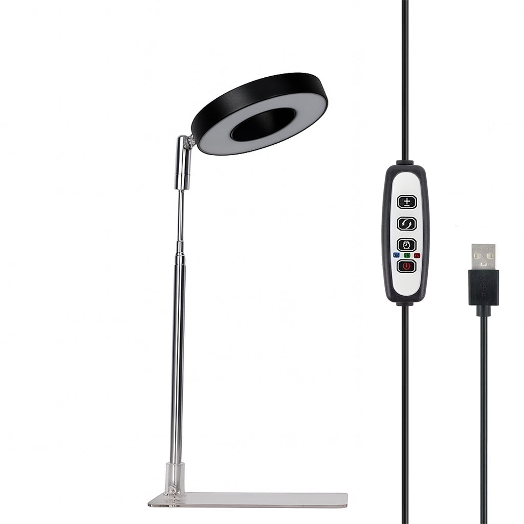 GrowGlow LED Full Spectrum Grow Lamp with Adjustable Height & Timer – Perfect for Indoor Solar Plants