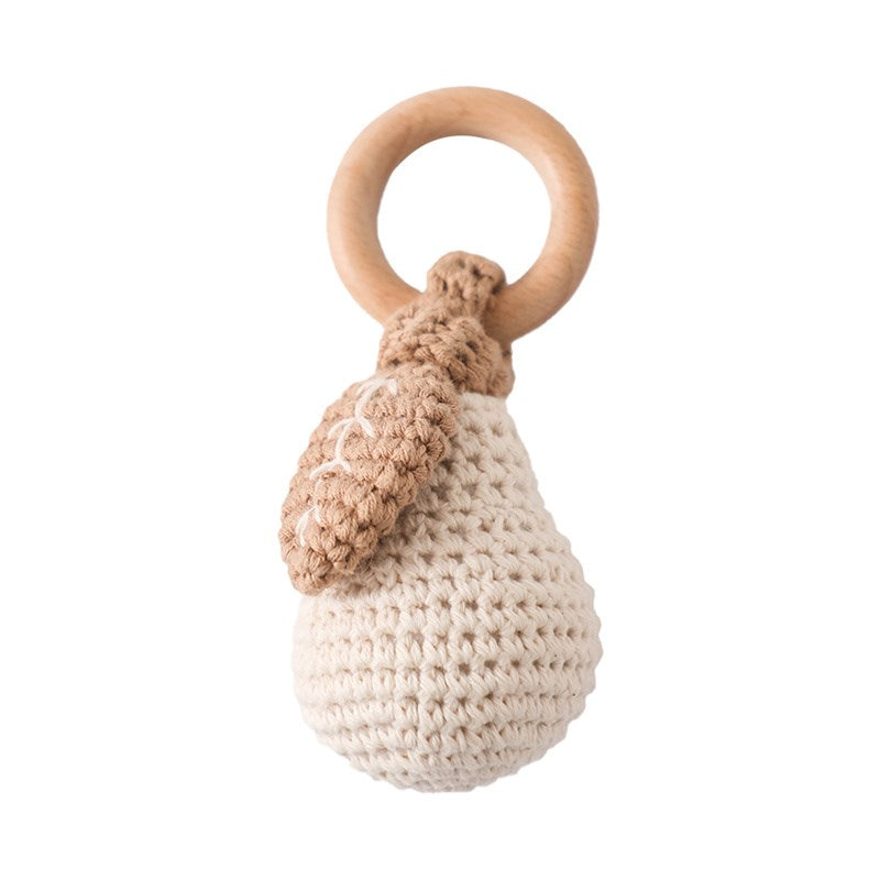 Lemon Crochet Rattle Teether Toy – Soft Bite-Strength Exercise & Musical Baby Toy