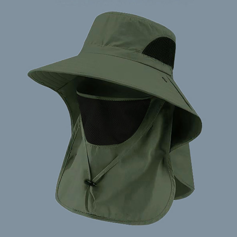 Summer UV Protection Sun Hat Outdoor Hunting, Fishing, Hiking, Camping Cap with Neck Flap for Men & Women