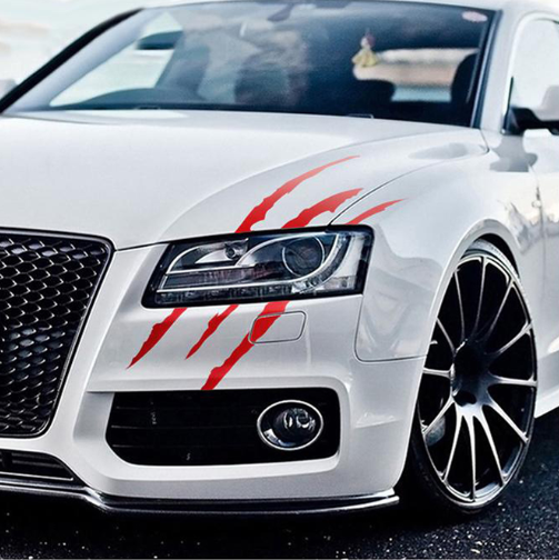 Reflective Monster Claw Decal 3D Scratch Effect Waterproof Vinyl Sticker for Car Headlights & Body (40x12cm)