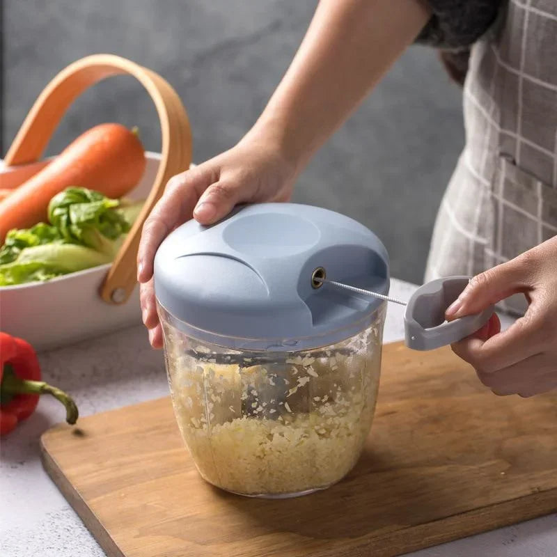 500/900ML Manual Meat Mincer & Garlic Chopper – Hand-Powered Vegetable Cutter & Onion Crusher for Kitchen Use