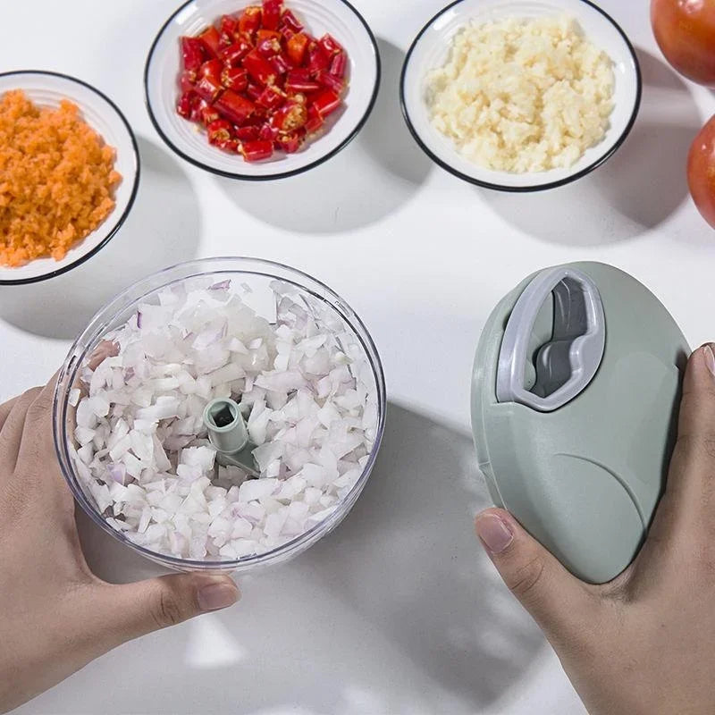 500/900ML Manual Meat Mincer & Garlic Chopper – Hand-Powered Vegetable Cutter & Onion Crusher for Kitchen Use