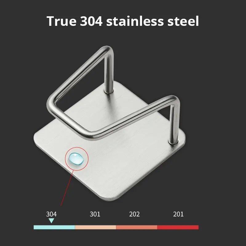 1PC Stainless Steel Sink Sponge Rack Wall-Mounted Holder for Sponge, Steel Wool & Kitchen Cleaning Tools