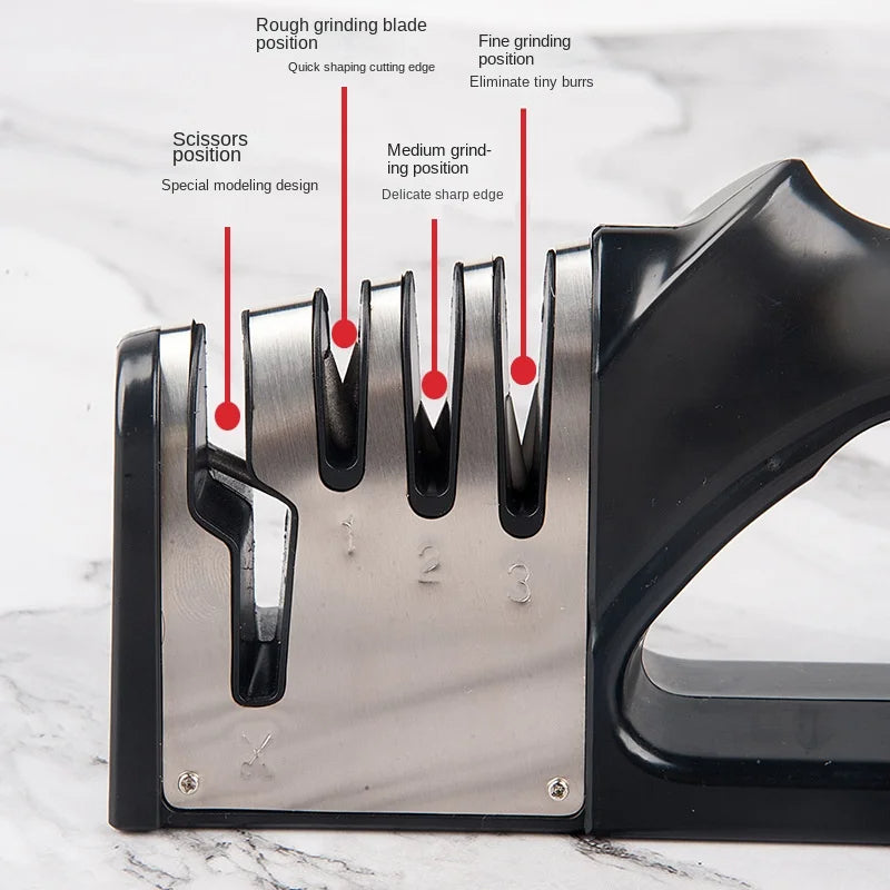 4-in-1 Knife & Scissors Sharpener Diamond & Ceramic Stone Professional Sharpening Tool