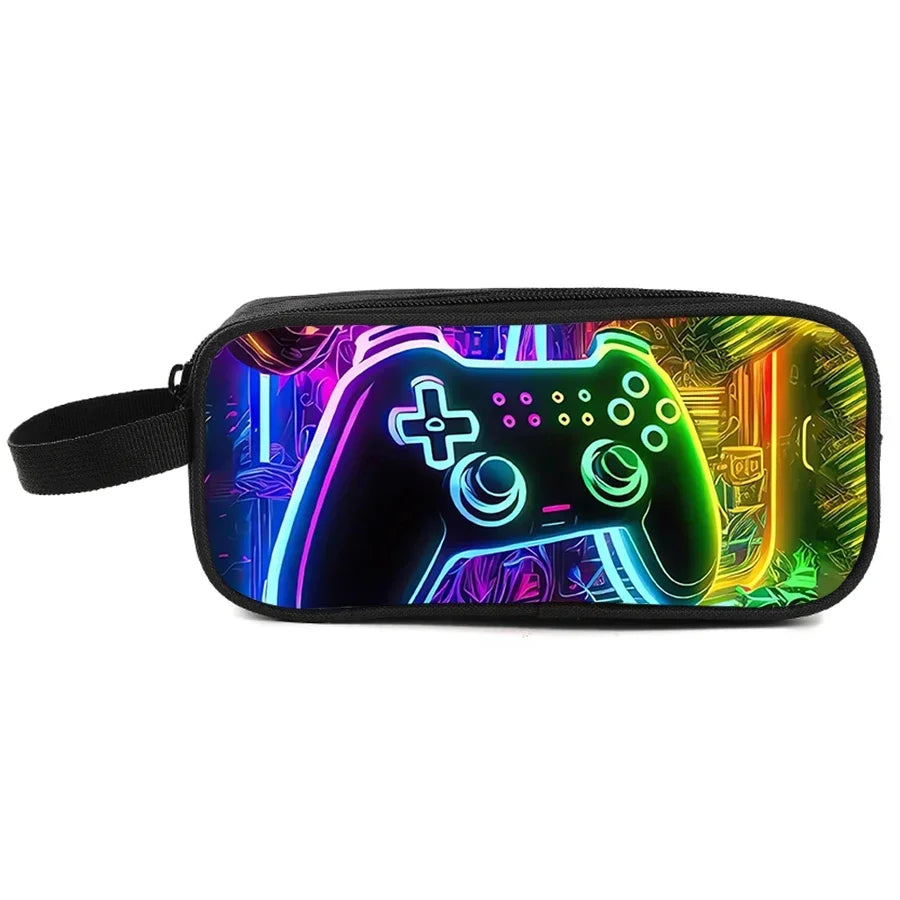 3D GamePad Double Layer Pencil Case Handheld Cartoon School Supplies for Boys & Girls