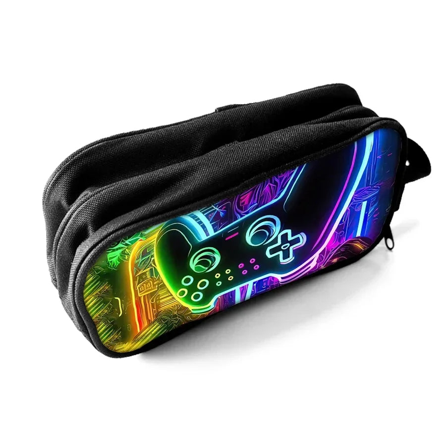3D GamePad Double Layer Pencil Case Handheld Cartoon School Supplies for Boys & Girls