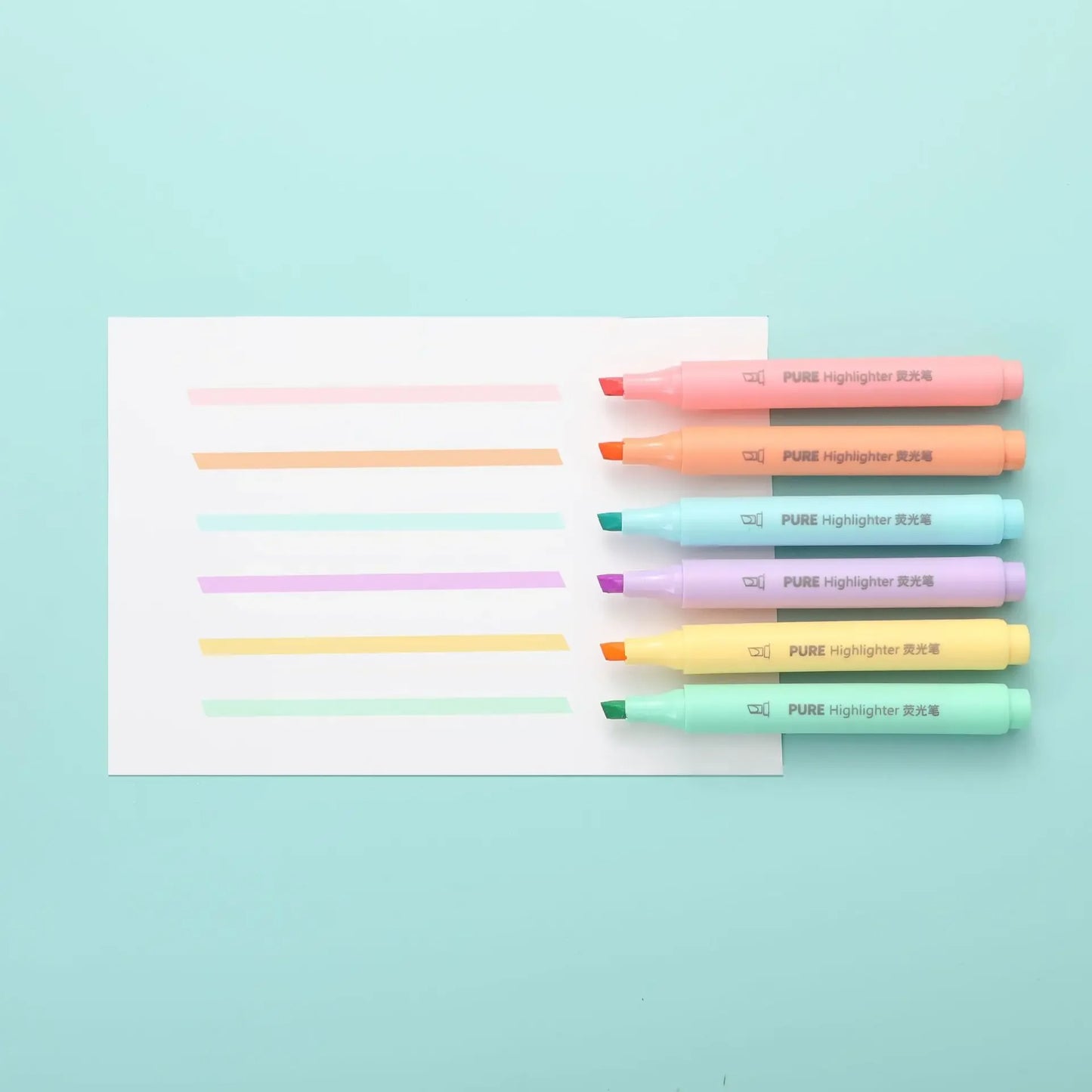 6-Pcs Pastel Macaron Highlighter Pen Set Cute Fluorescent Markers for School & Drawing