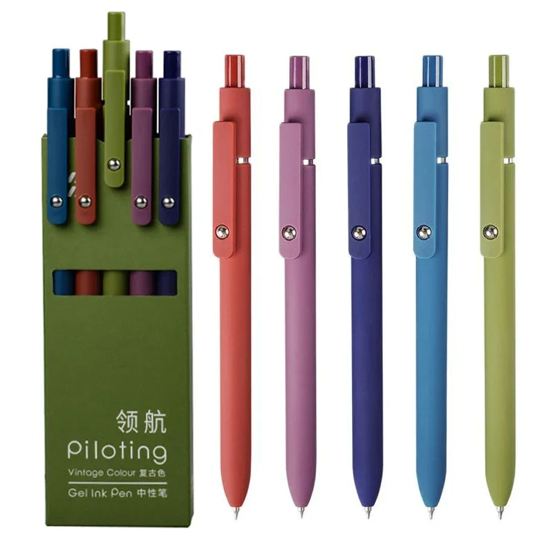 Morandi Color Gel Pens 0.5mm Soft Touch Quick-Dry Ink Pens for School & Office Writing
