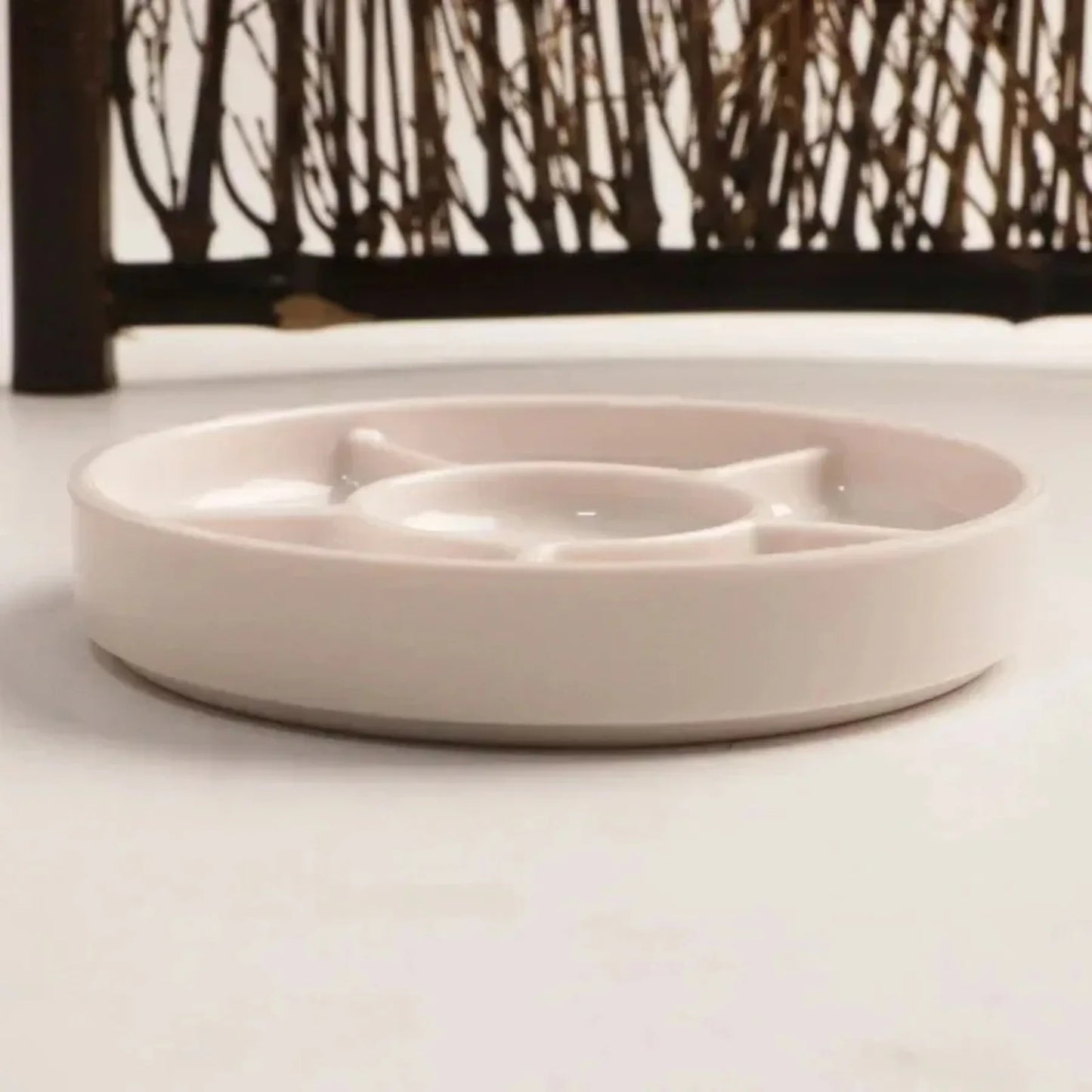 Imitation Porcelain Round Paint Palette with Lid White Tray for Acrylic & Watercolor Painting