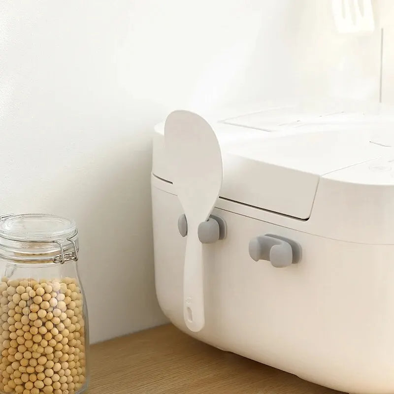 Silicone Rice Spoon Holder Wall Mounted Kitchen Rack for Cooker Spoons & Utensil Storage