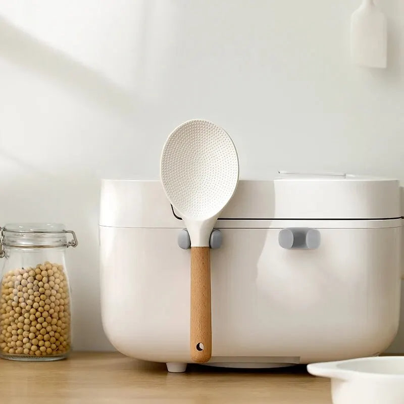 Silicone Rice Spoon Holder Wall Mounted Kitchen Rack for Cooker Spoons & Utensil Storage