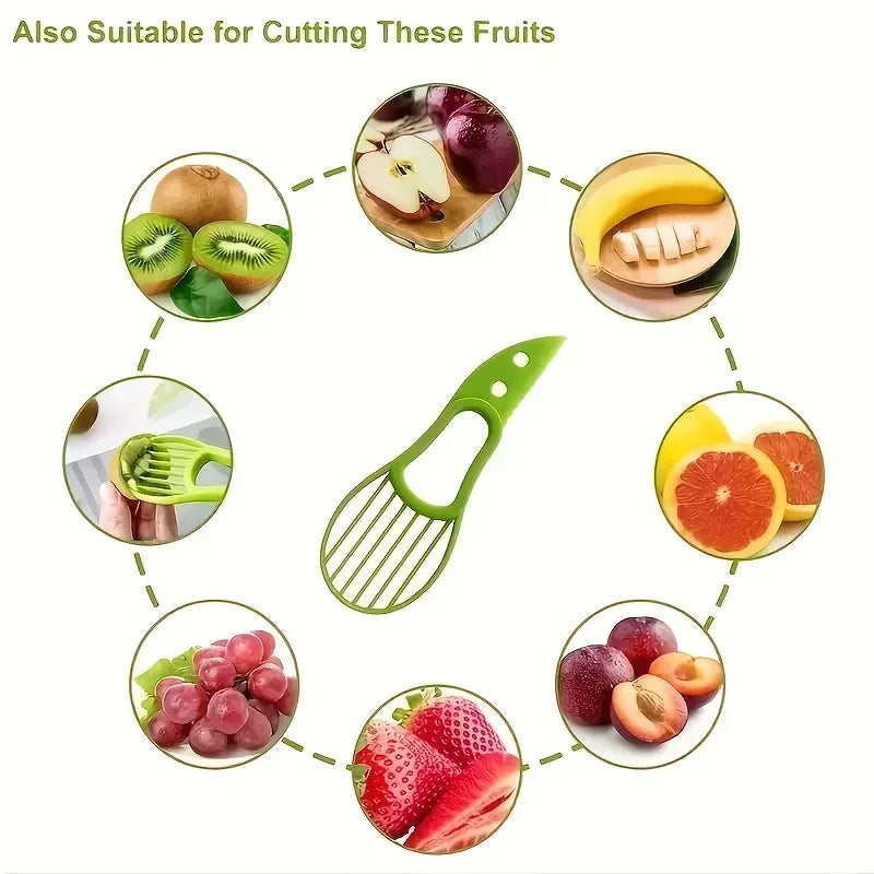 3-in-1 Avocado Slicer Tool Multifunctional Cutter, Pitter & Scoop for Home, Kitchen & Camping