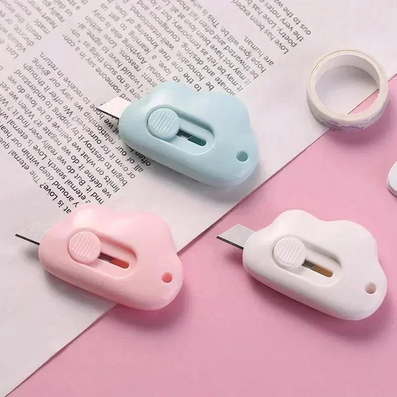 Mini Kawaii Cloud Utility Knife Portable Paper Cutter for Students & Office Use