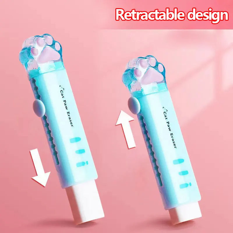 Kawaii Cat Retractable Eraser Cute Korean Stationery for School & Office