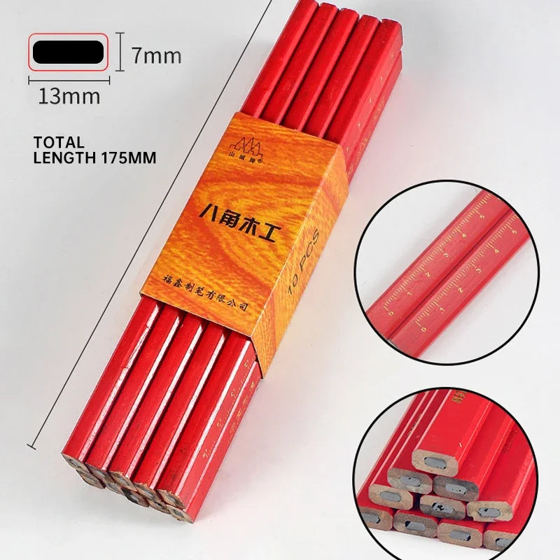10Pcs Professional Thick Core Pencil Set Art, DIY, & Carpenter Drawing Supplies
