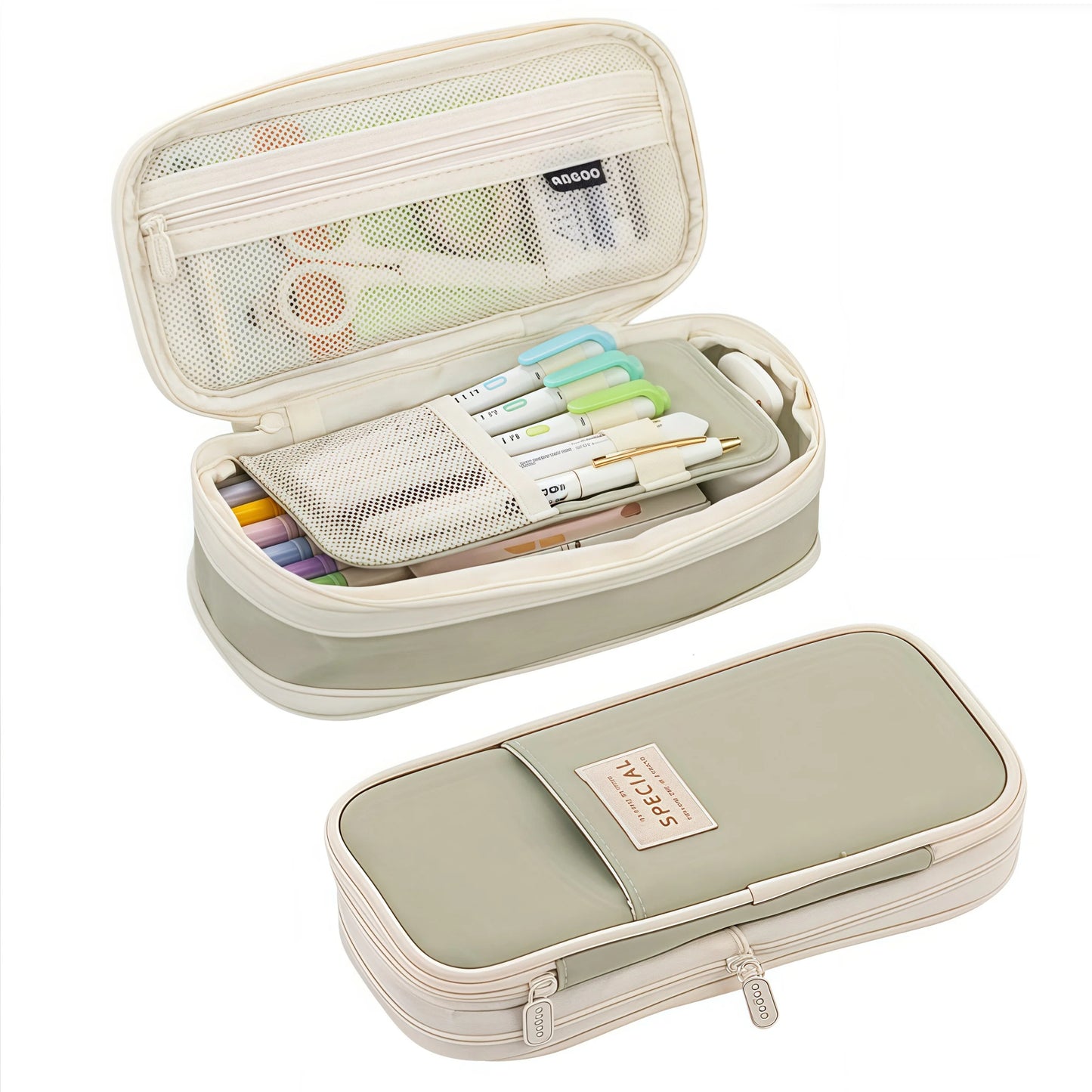 Large Capacity Aesthetic Pencil Case Portable Pencil Bag for School & Office Supplies Storage