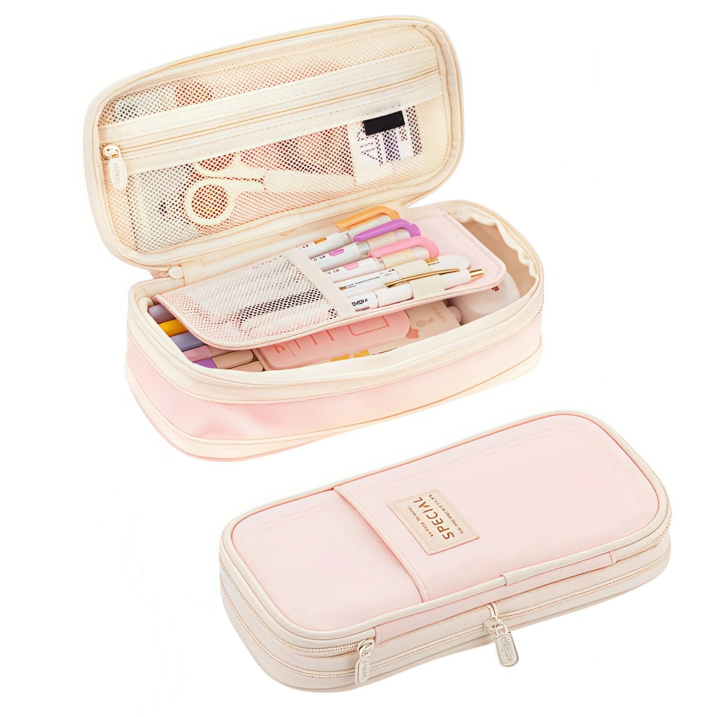 Large Capacity Aesthetic Pencil Case Portable Pencil Bag for School & Office Supplies Storage