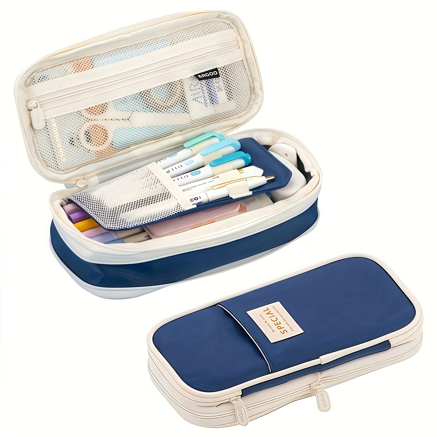 Large Capacity Aesthetic Pencil Case Portable Pencil Bag for School & Office Supplies Storage