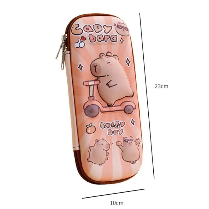 3D Capybara Pencil Case Drop Resistant, Waterproof, Large Capacity Multifunctional Pen Pouch for Students