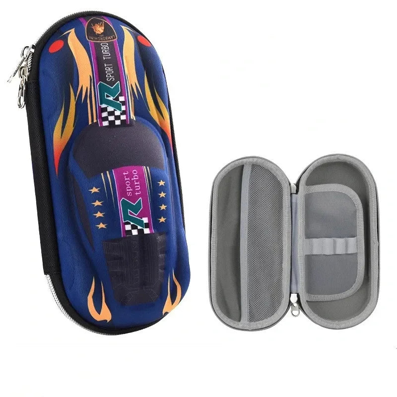 3D Racing Car Pencil Case Cartoon EVA PU Stationery Box for Kids & School Supplies