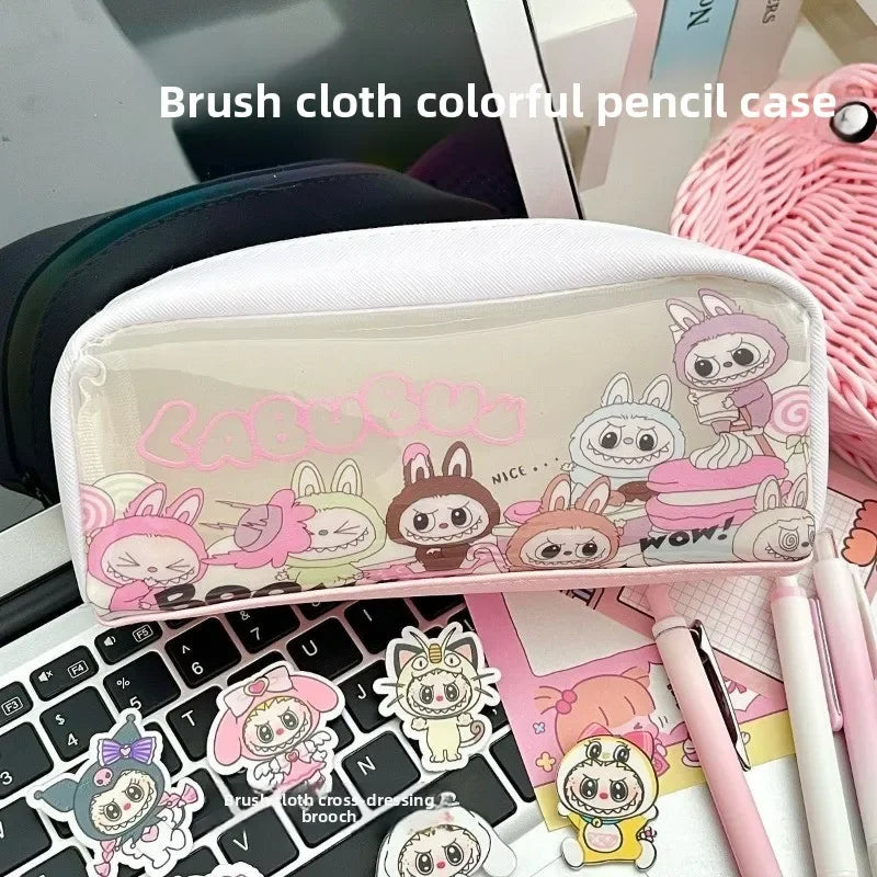 Hot Selling Transparent Cartoon Pencil Case Large Capacity Stationery Storage Bag for School & Gifts