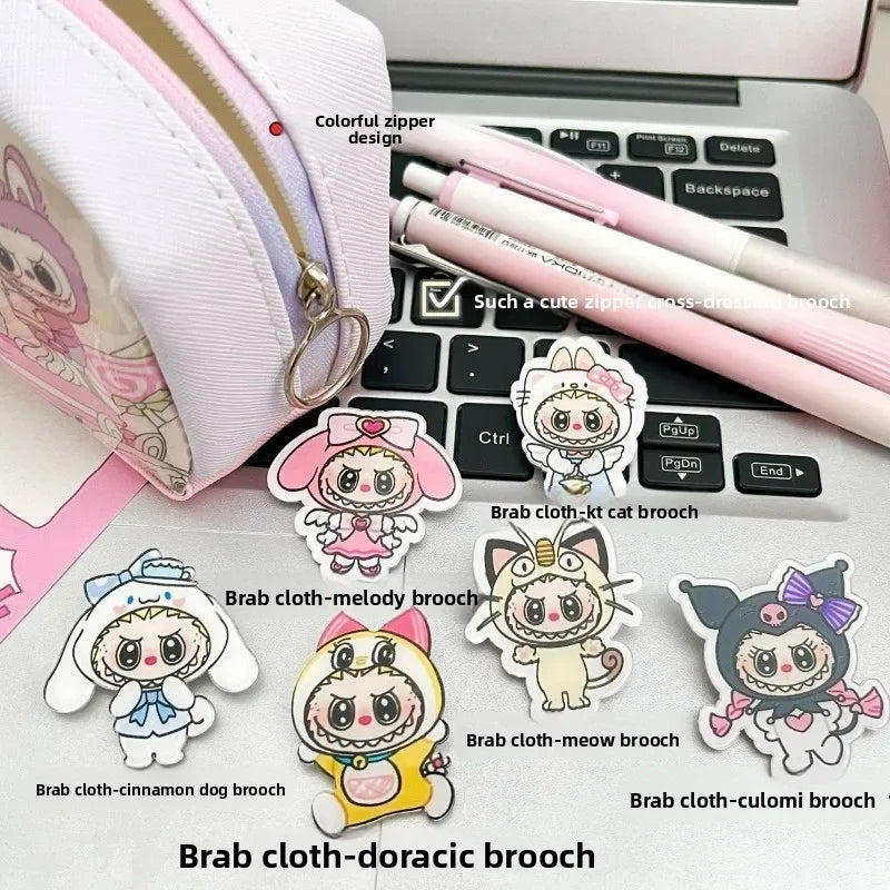 Hot Selling Transparent Cartoon Pencil Case Large Capacity Stationery Storage Bag for School & Gifts