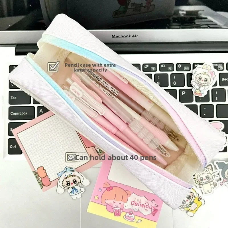 Hot Selling Transparent Cartoon Pencil Case Large Capacity Stationery Storage Bag for School & Gifts