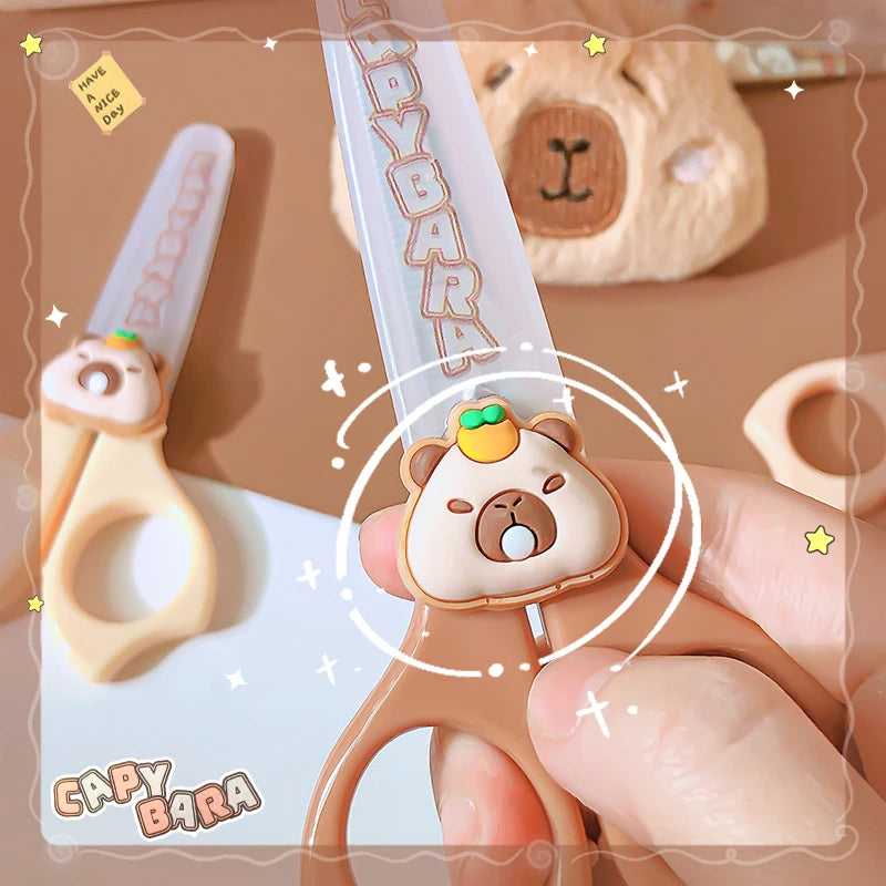 Cute Capybara Mini Craft Scissors Safe & Handy DIY Scissors for Kids Back to School Stationery