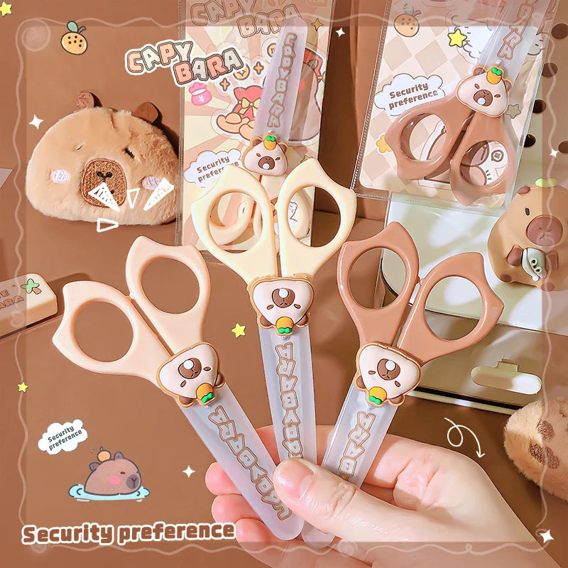 Cute Capybara Mini Craft Scissors Safe & Handy DIY Scissors for Kids Back to School Stationery