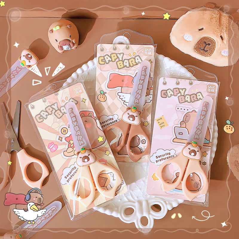 Cute Capybara Mini Craft Scissors Safe & Handy DIY Scissors for Kids Back to School Stationery
