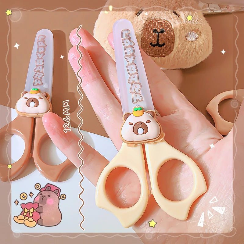 Cute Capybara Mini Craft Scissors Safe & Handy DIY Scissors for Kids Back to School Stationery