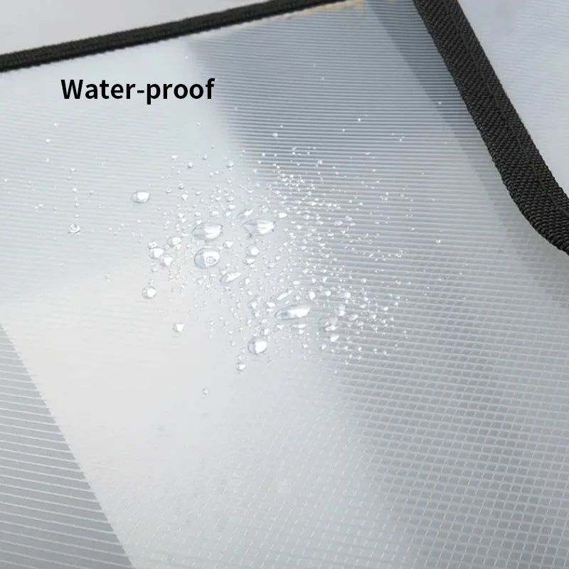Large Capacity Waterproof Transparent A4 File Folder Press Button Plastic Document Storage Bag for Office & School