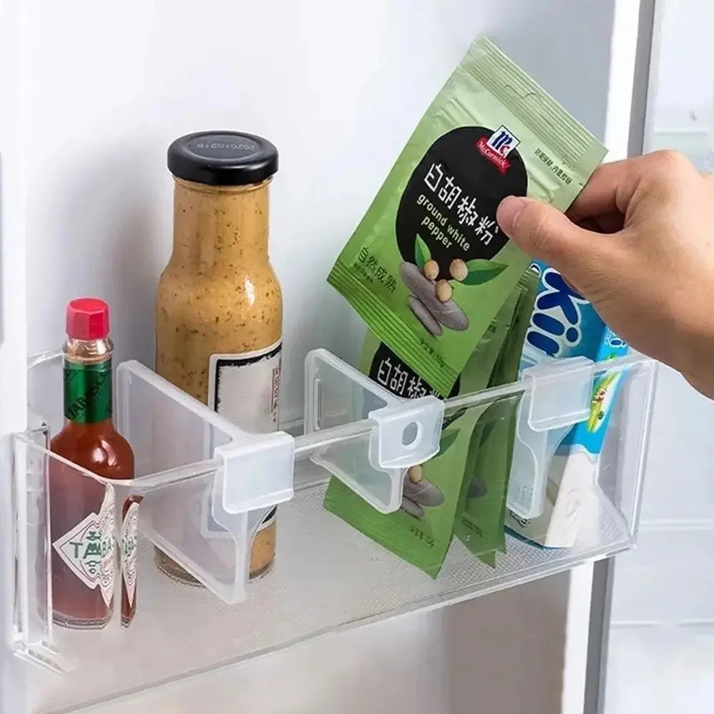Plastic Refrigerator Storage Partition Board Adjustable Shelf Divider Clip for Fridge Door Organization