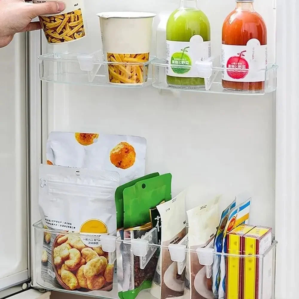 Plastic Refrigerator Storage Partition Board Adjustable Shelf Divider Clip for Fridge Door Organization